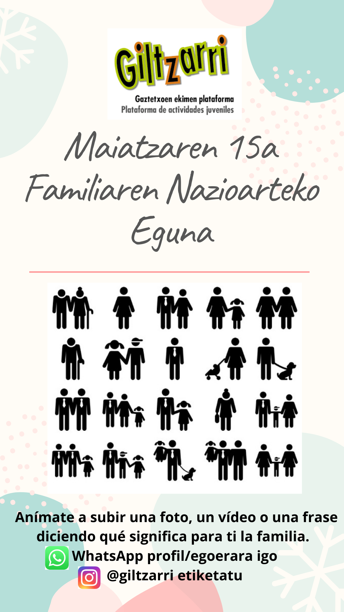 15 DE MAYO. DÍA INTERNACIONAL DE LAS FAMILIAS